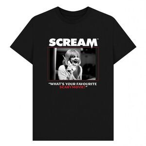 Scream Unisex Adult What�'s Your Favourite Scary Movie? Graphic T-Shirt / Black